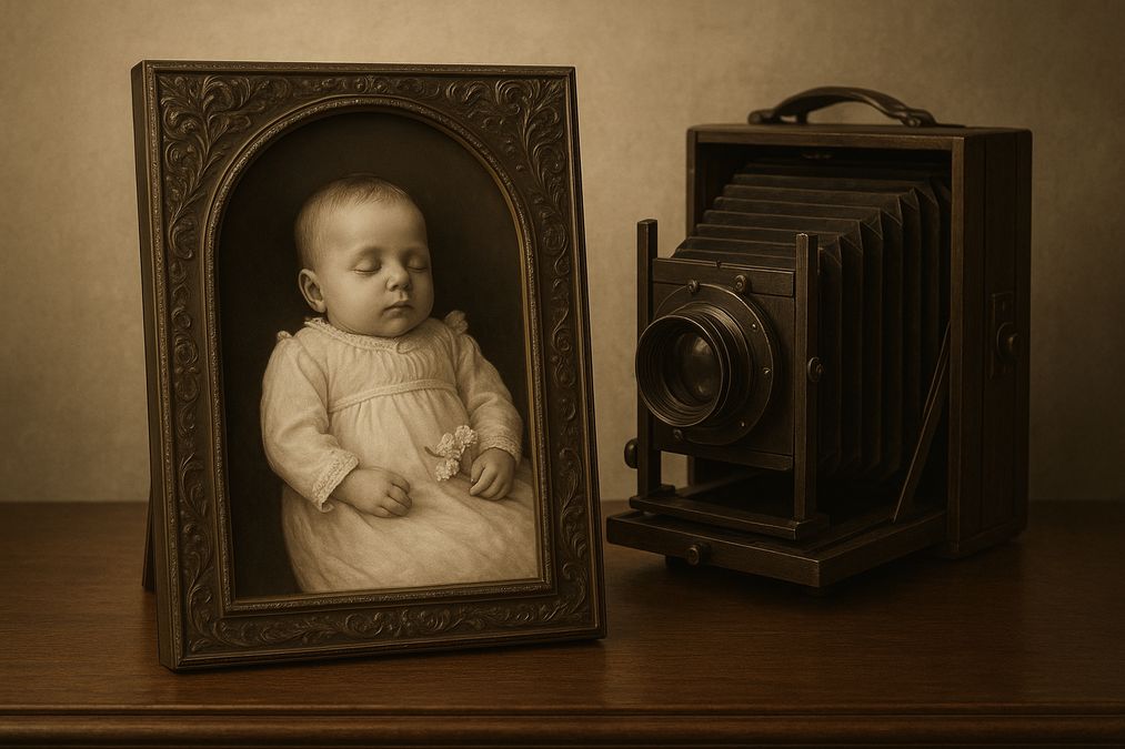 Victorian postmortem baby photography techniques in Toronto